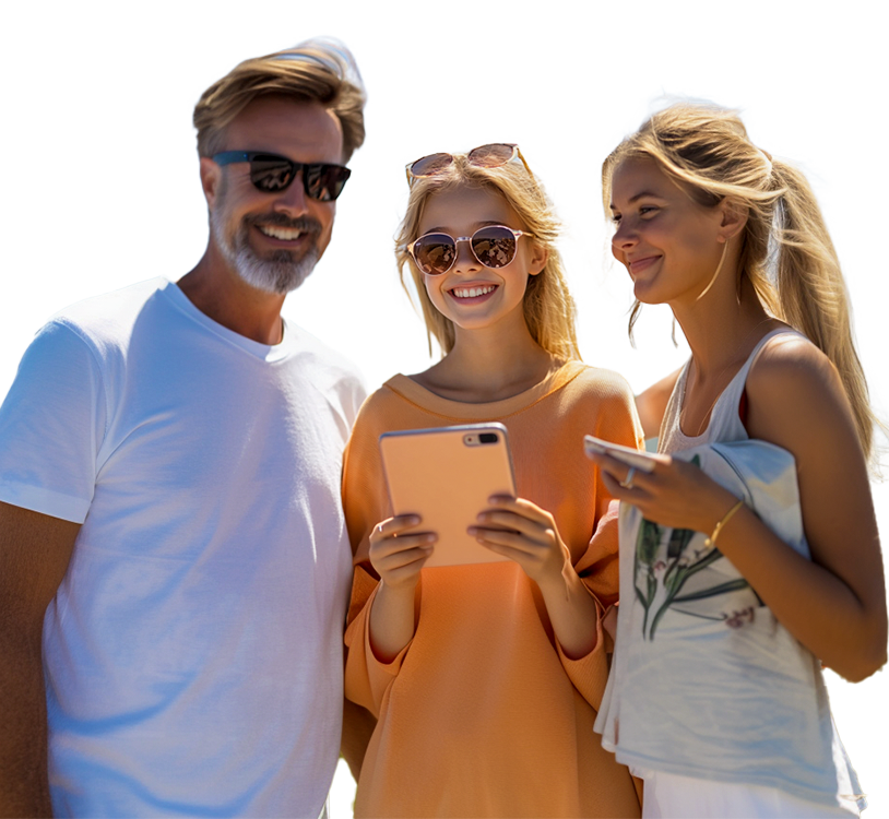 a group of people standing together smiling