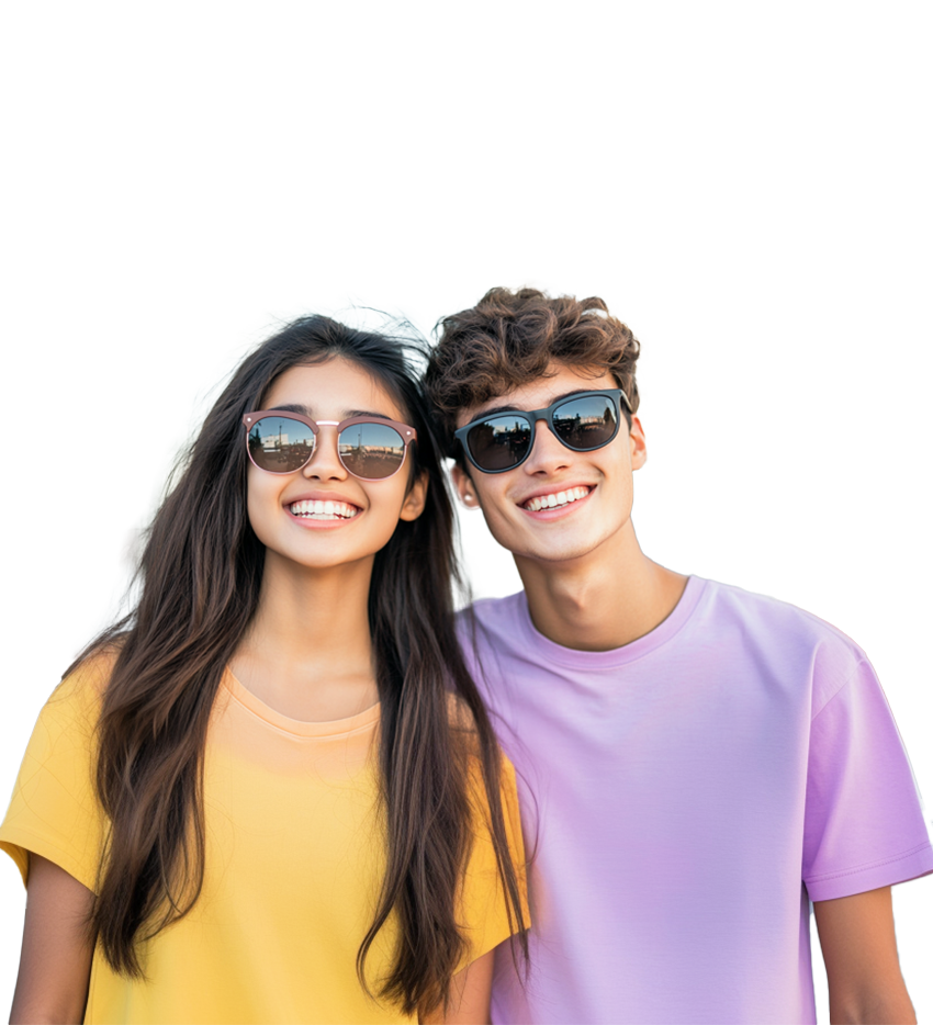 a man and woman wearing sunglasses