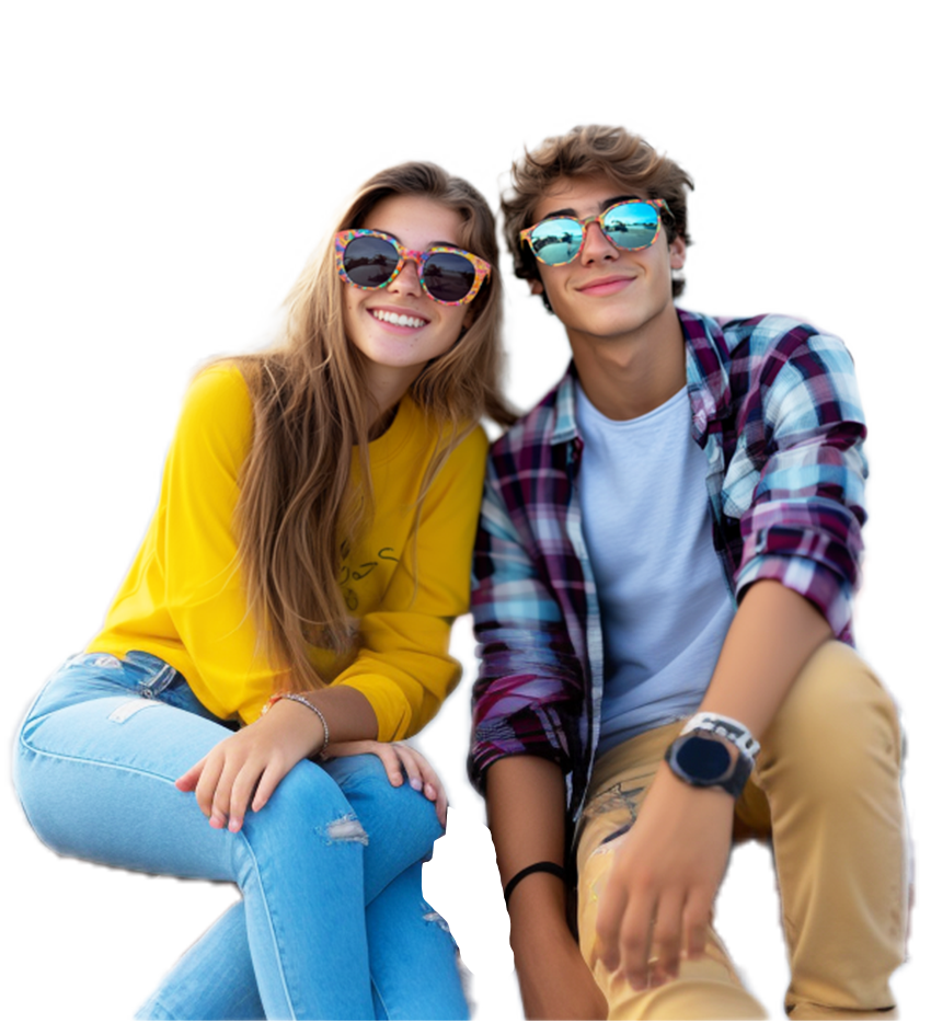 a man and woman wearing sunglasses